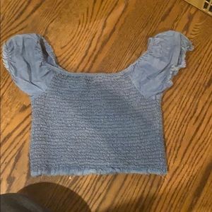 blue off the shoulder